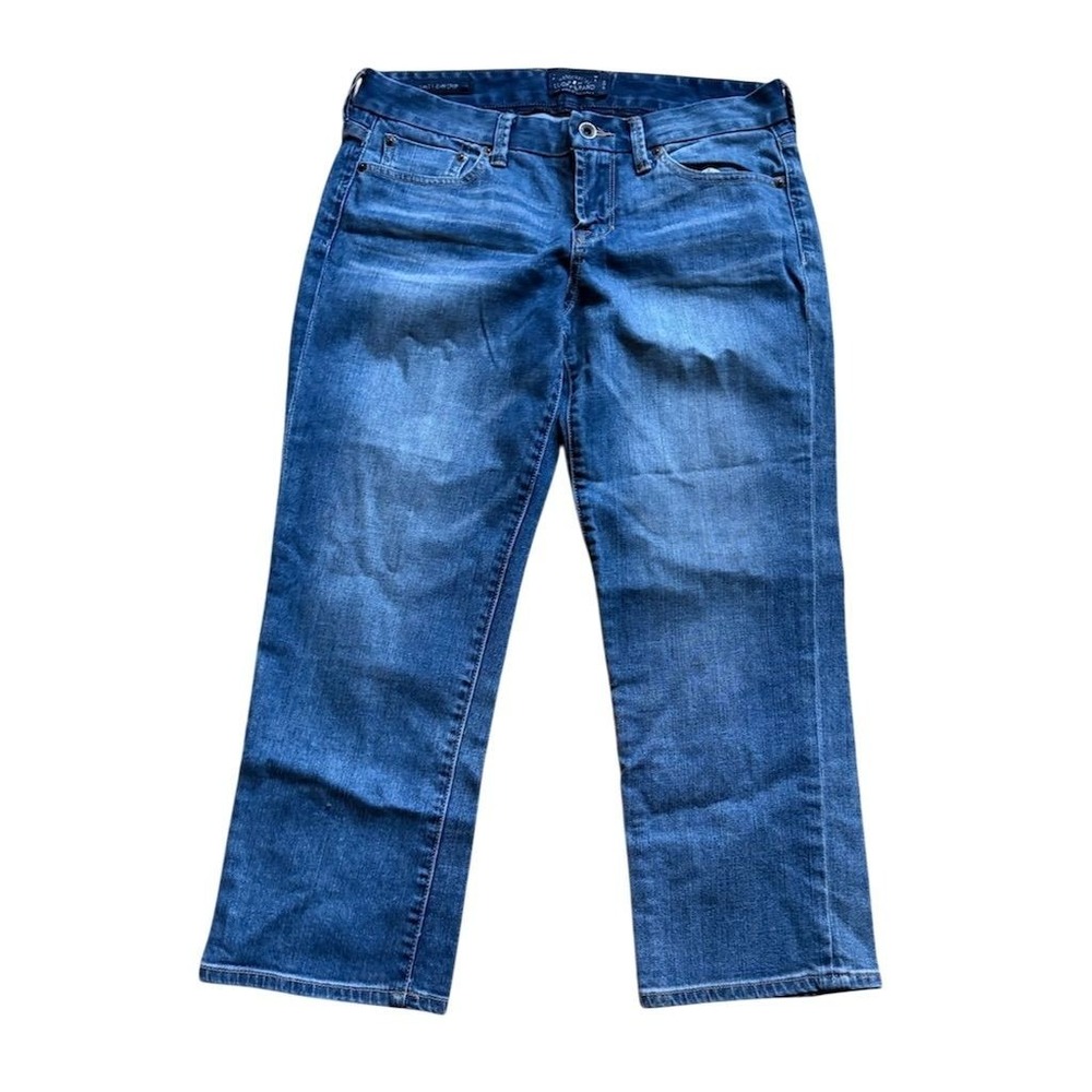 Lucky Brand Women's Blue Straight Leg Jeans Size 8 29L whiskering Y2K denim